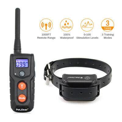 Waterproof Anti-Bark Dog Training Shock Collar with Remote for Dogs from 15lbs or larger