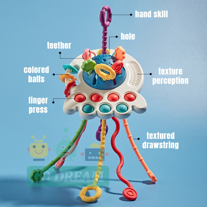 Montessori Sensory Development Silicone Pulling Toy