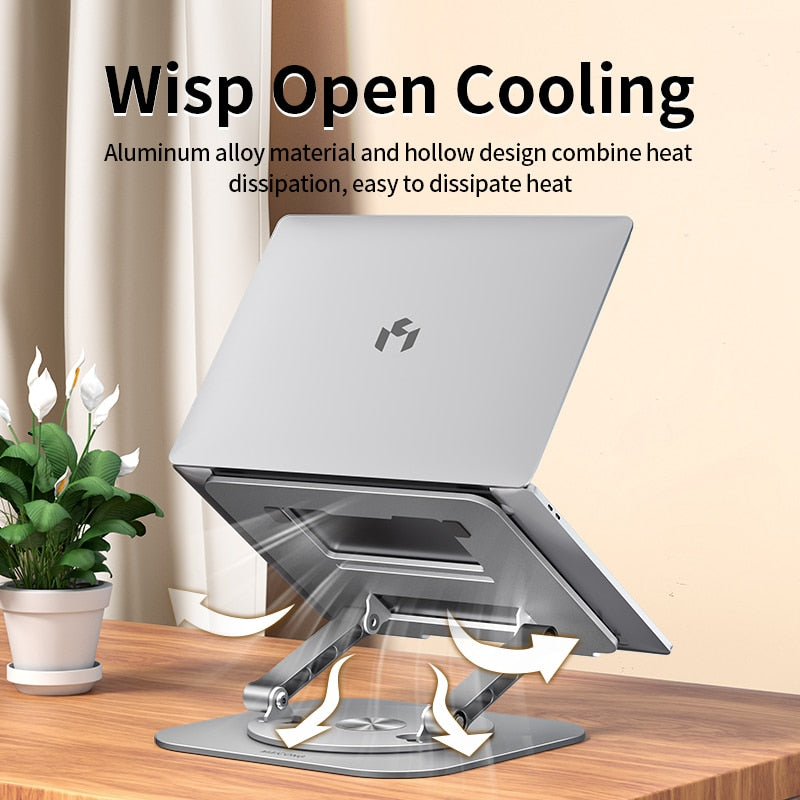 Adjustable 360° Rotating Aluminum Laptop Stand