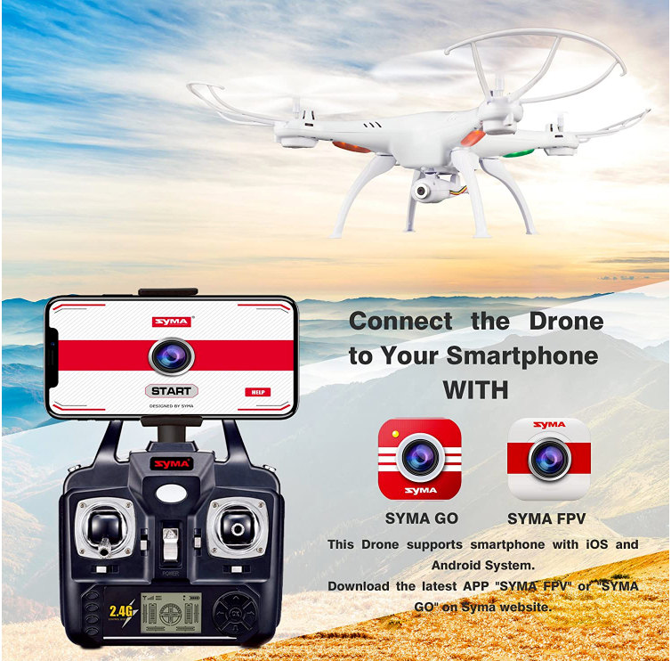 White SPY WiFi FPV Drone 2.4Ghz 4CH 6-Axis Gyro RC Quadcopter Drone