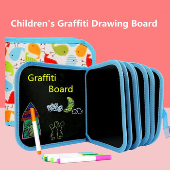 Children Magic Drawing Book Portable Soft Chalk Drawing Board