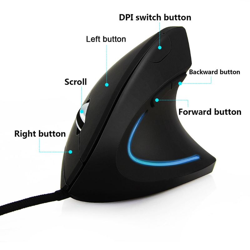 Mouse Right View Right Hand Vertical Ergonomic USB Mouse - Right Hand Orientation – Noratron