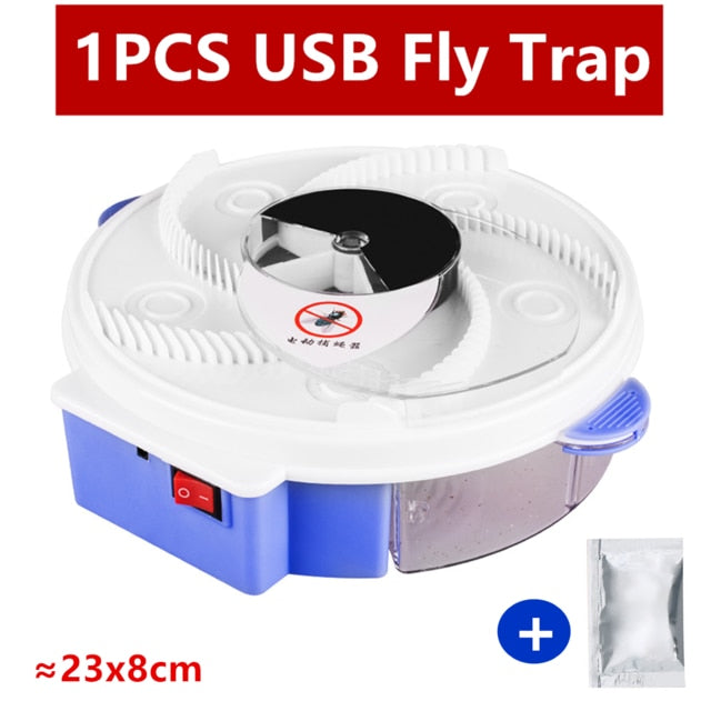 Revolving Electronic Flytrap Electric Fly Trap, Fly Trap Pest Device Insect Catcher Automatic Flycatcher Fly Trap Pest Reject Control Catcher Insect Repellents Tools