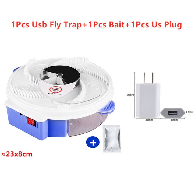 Revolving Electronic Flytrap Electric Fly Trap, Fly Trap Pest Device Insect Catcher Automatic Flycatcher Fly Trap Pest Reject Control Catcher Insect Repellents Tools