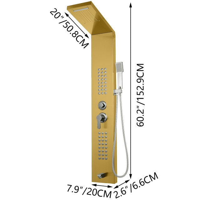 Shower Panel System Rain Waterfall 5 and 1 body system multi jet system