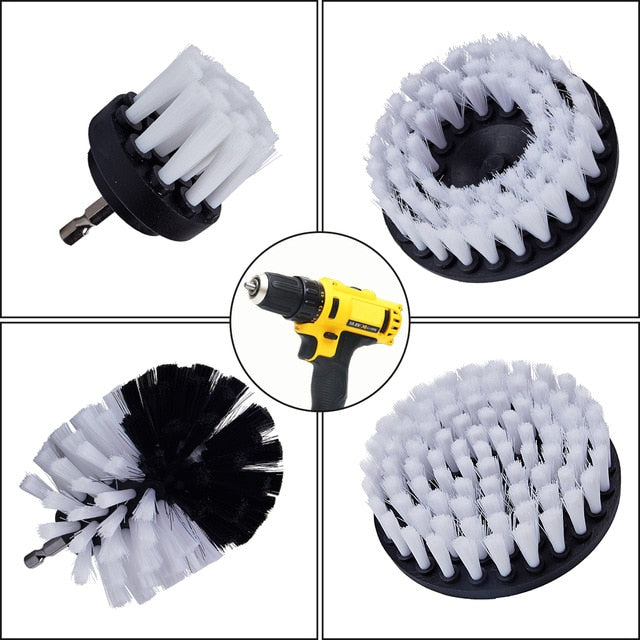 Drill Power Scrub Clean Brush For Leather Plastic Indoor and Outdoor Interiors Scrubber.