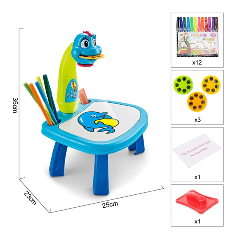 Children Led Art Projector Painting Drawing Table Led Educational Toddler Toy For Kids Boys Girls