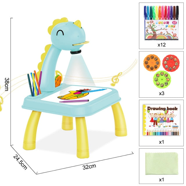 Children Led Art Projector Painting Drawing Table Led Educational Toddler Toy For Kids Boys Girls