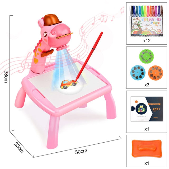 Children Led Art Projector Painting Drawing Table Led Educational Toddler Toy For Kids Boys Girls