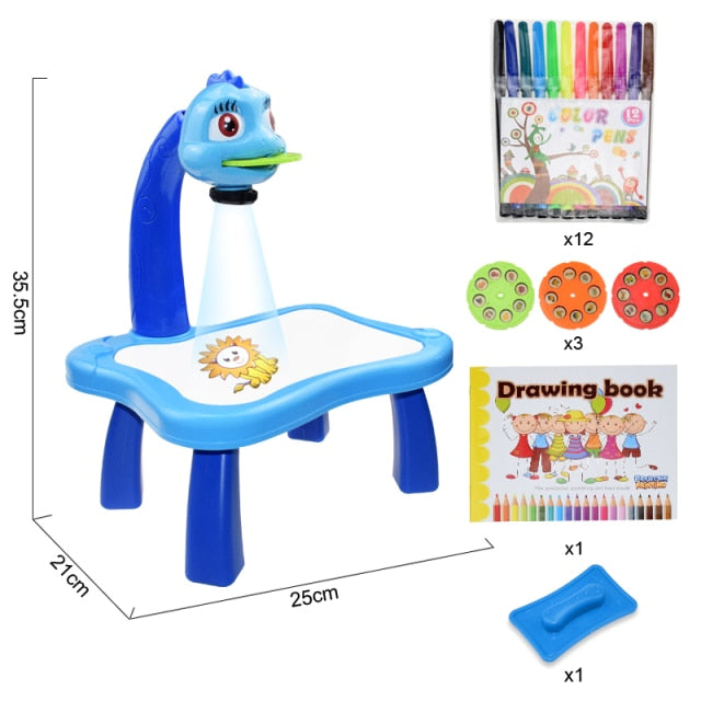 Children Led Art Projector Painting Drawing Table Led Educational Toddler Toy For Kids Boys Girls