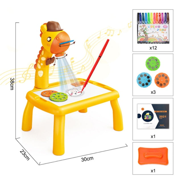 Children Led Art Projector Painting Drawing Table Led Educational Toddler Toy For Kids Boys Girls