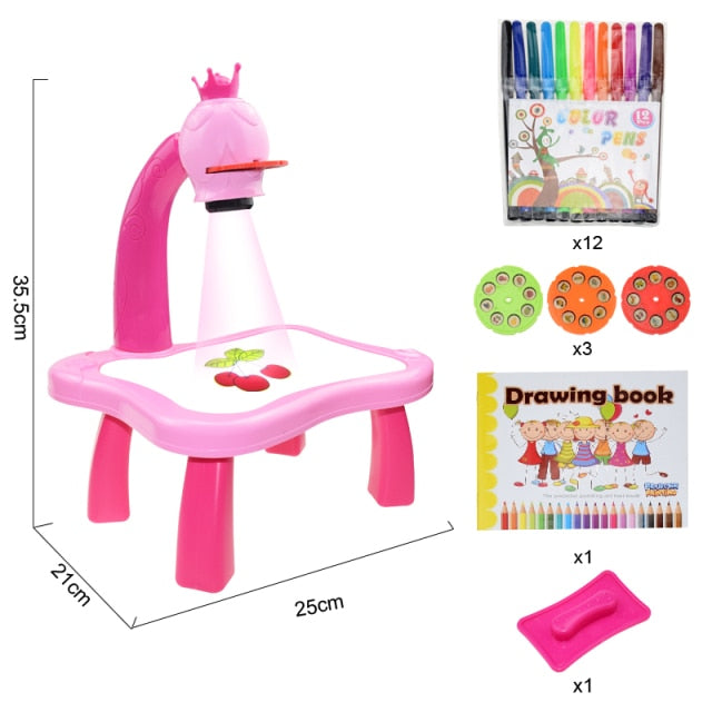 Children Led Art Projector Painting Drawing Table Led Educational Toddler Toy For Kids Boys Girls