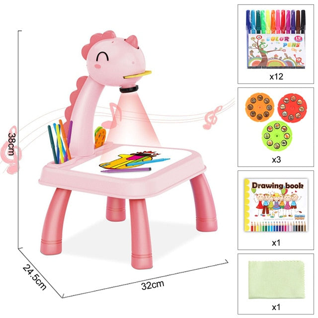 Children Led Art Projector Painting Drawing Table Led Educational Toddler Toy For Kids Boys Girls