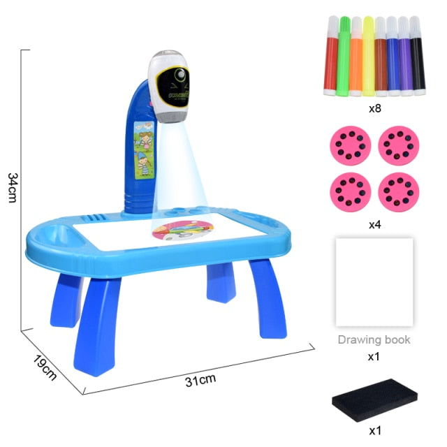 Children Led Art Projector Painting Drawing Table Led Educational Toddler Toy For Kids Boys Girls