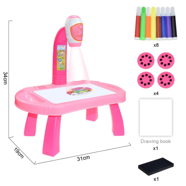 Children Led Art Projector Painting Drawing Table Led Educational Toddler Toy For Kids Boys Girls