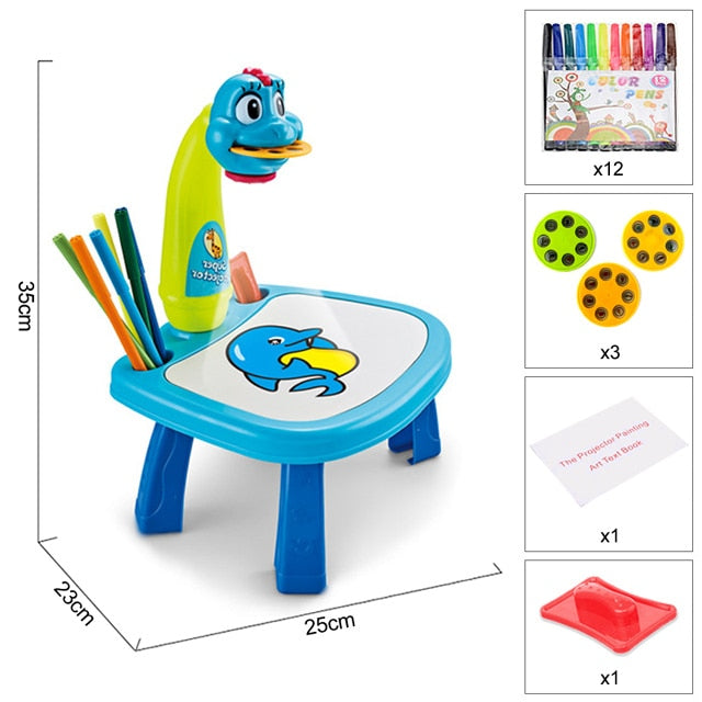 Children Led Art Projector Painting Drawing Table Led Educational Toddler Toy For Kids Boys Girls