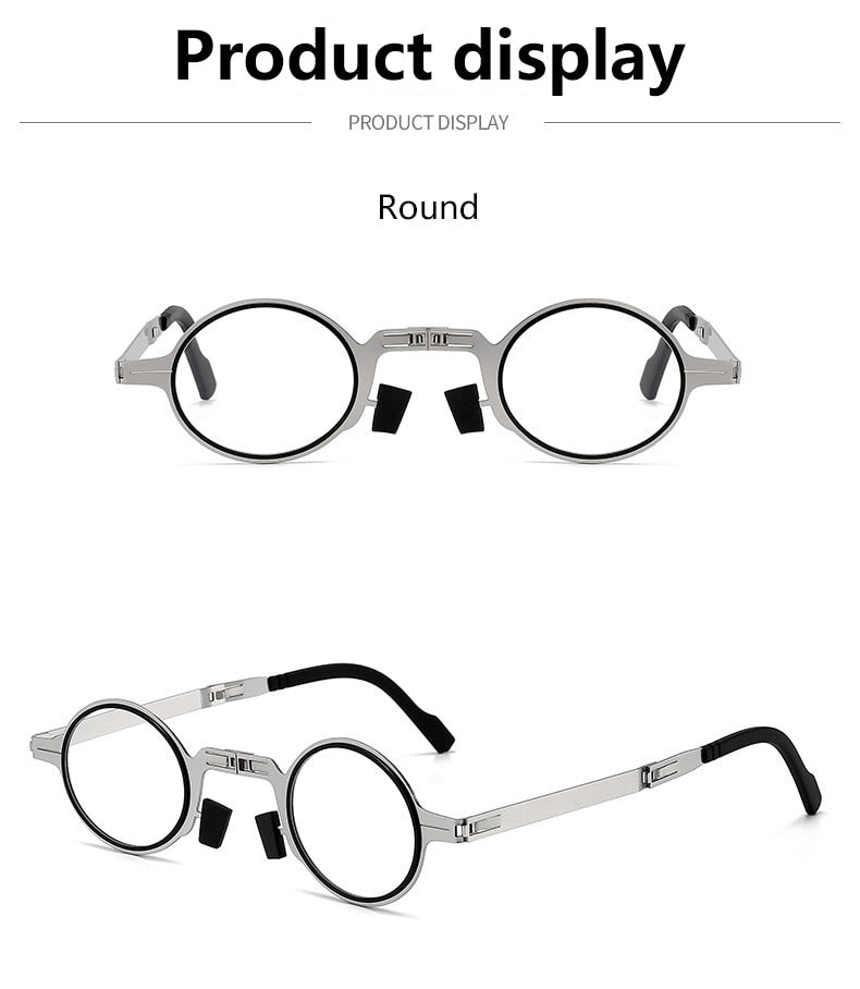 Foldable Reading Glasses Metal Round Oval Square Reading Glasses