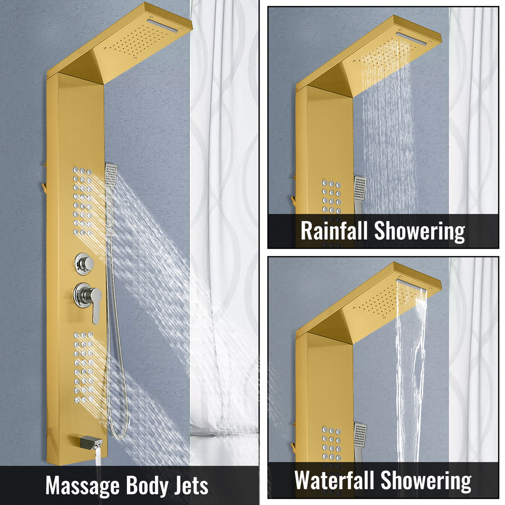 Shower Panel System Rain Waterfall 5 and 1 body system multi jet system